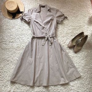 BCBGMaxAzria Cotton Wrap Skirt Dress